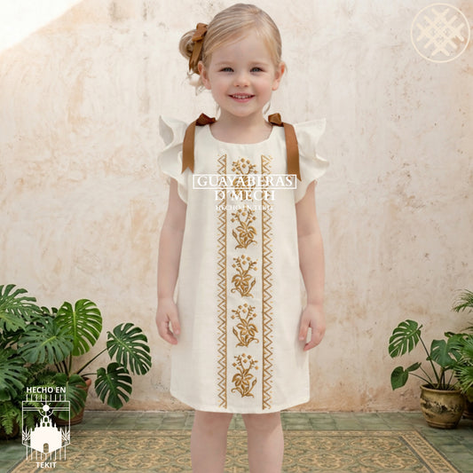 Vestido Flor de Calabaza Hueso Niña