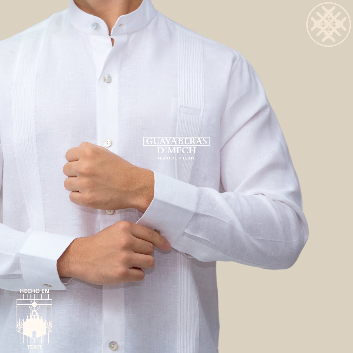 Filipina Formal Con Botón Concha Nacar