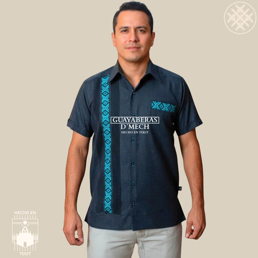 Guayabera Oaxaca Marino