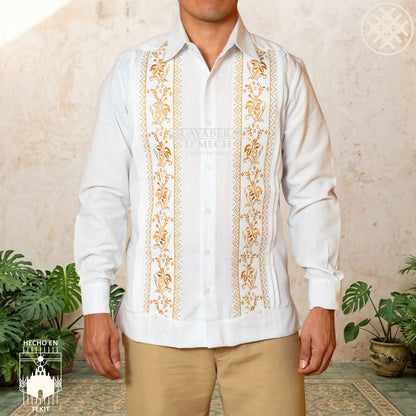 Guayabera Flor de Calabaza Blanca