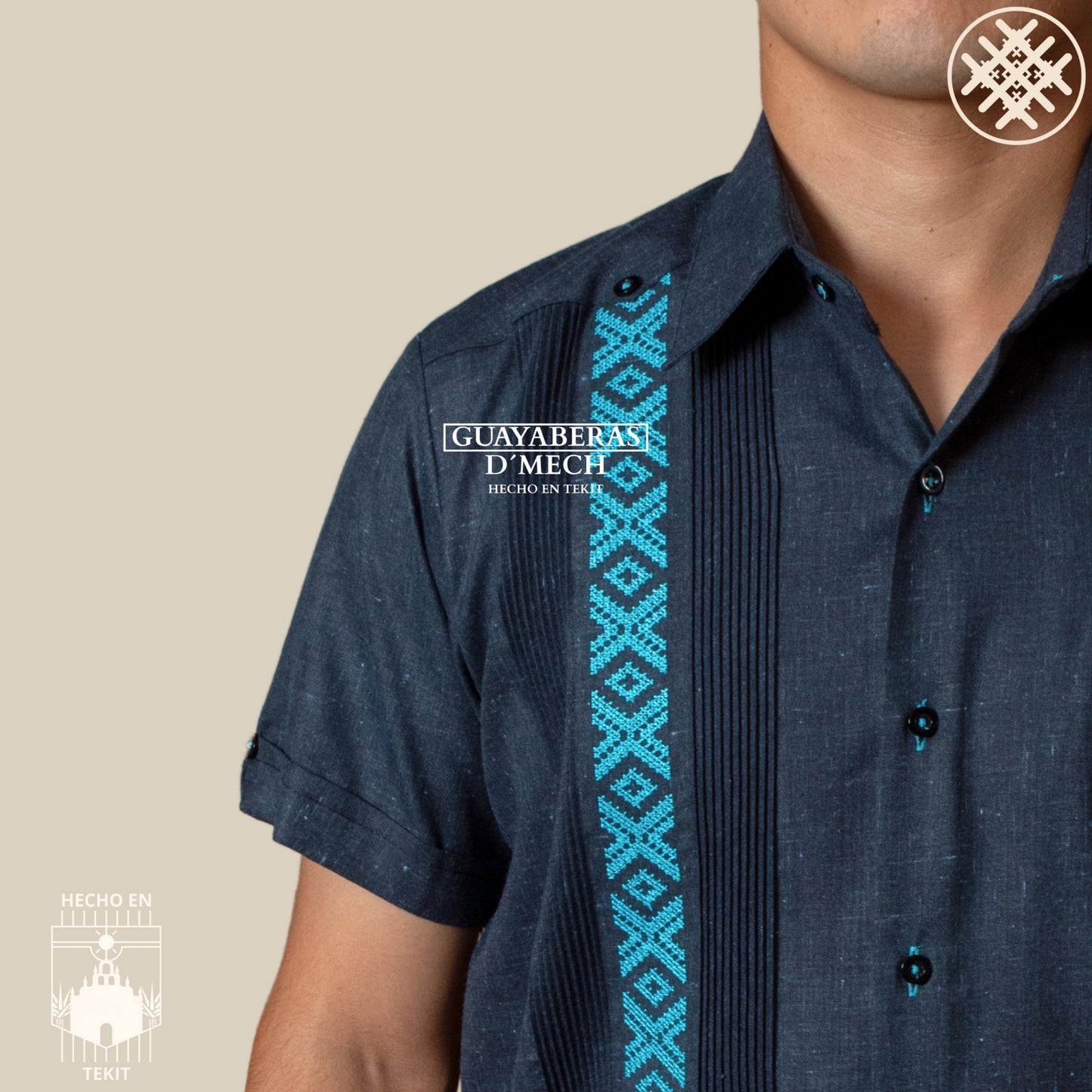 Guayabera Oaxaca Marino