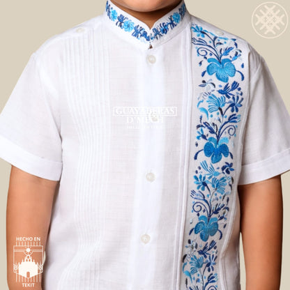 Guayabera Colibrí Azul Niño