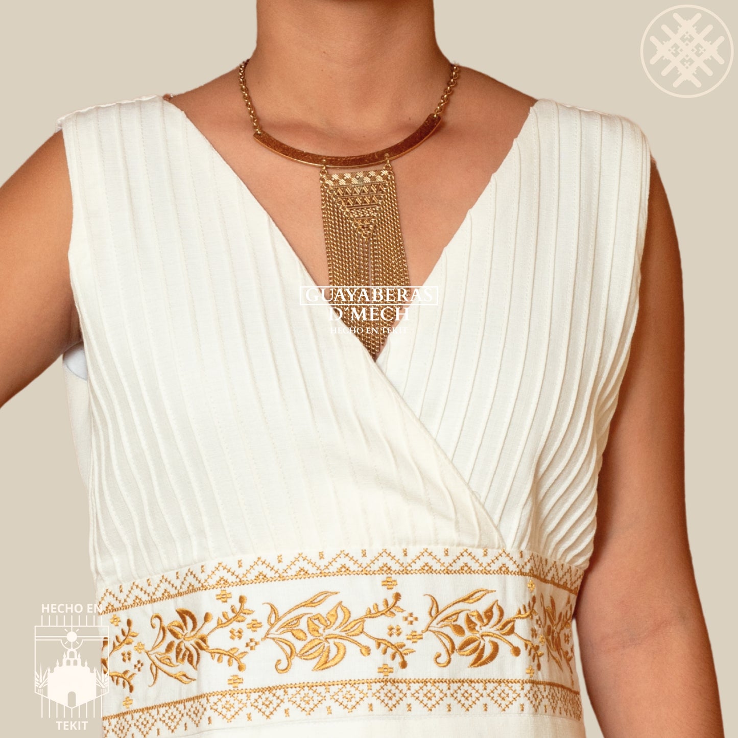 Vestido Flor de Calabaza Hueso