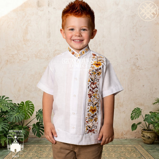 Guayabera Colibrí Café Niño