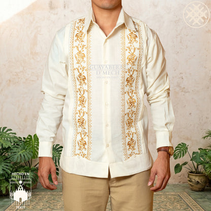 Guayabera Flor de Calabaza Hueso