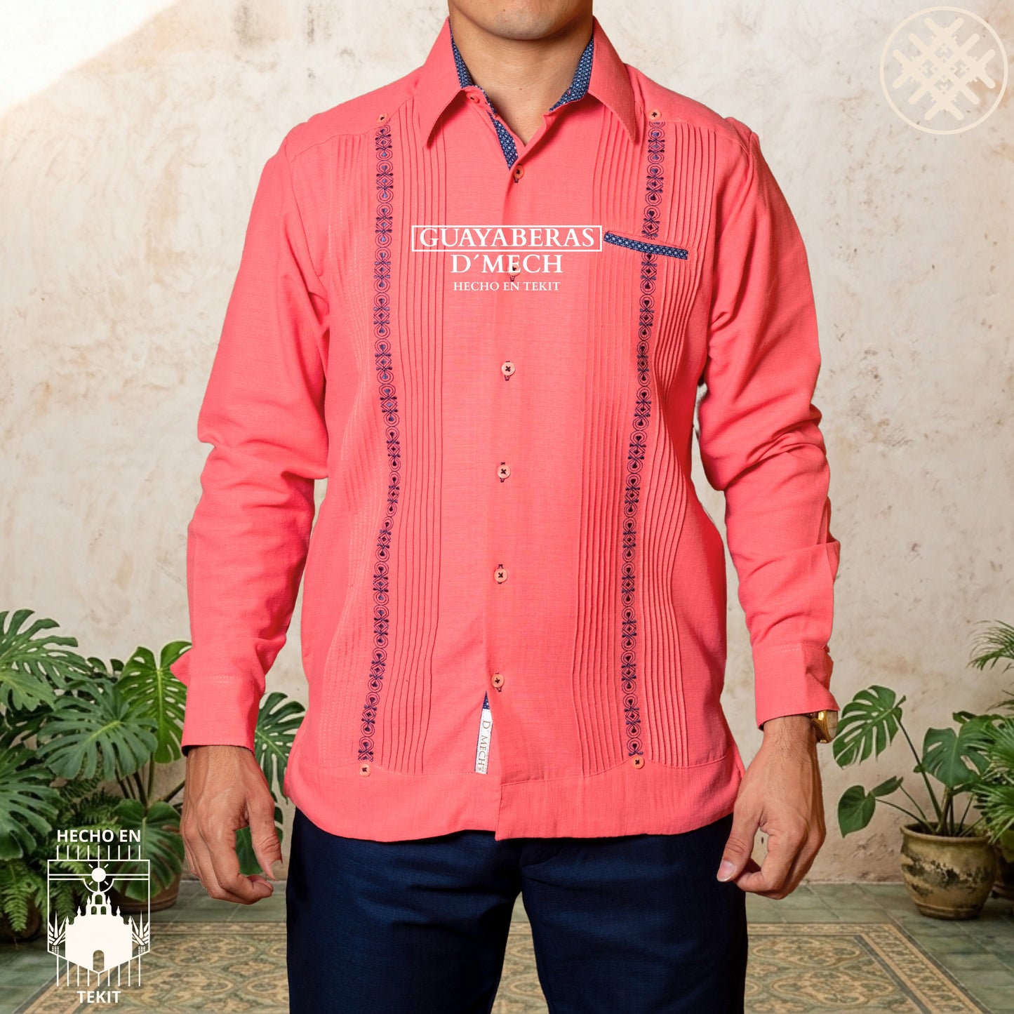 Guayabera Coba Coral
