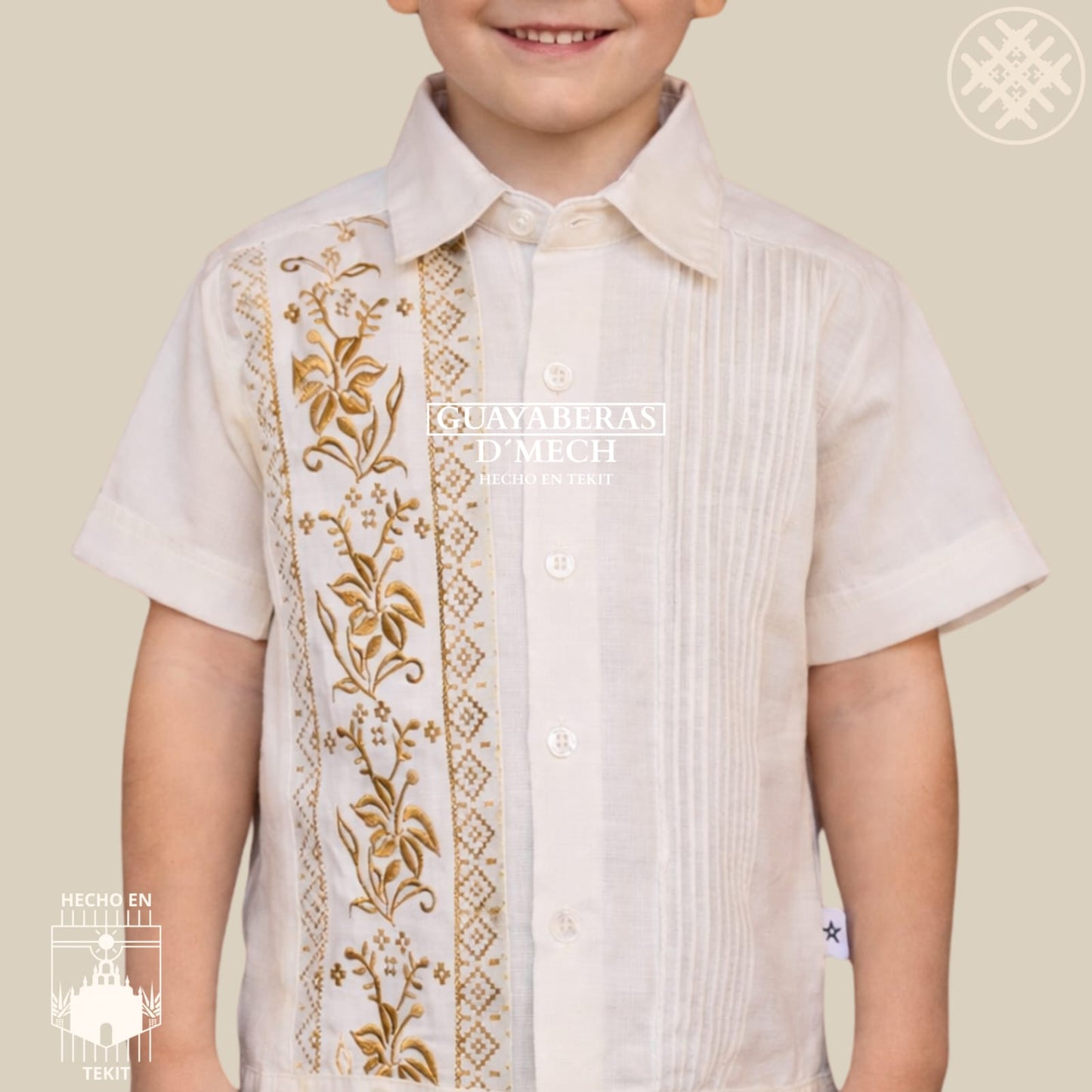 Guayabera Flor de Calabaza Hueso Niño