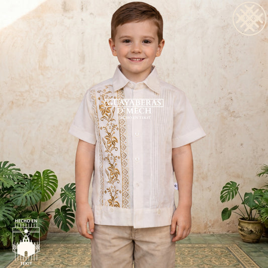 Guayabera Flor de Calabaza Hueso Niño